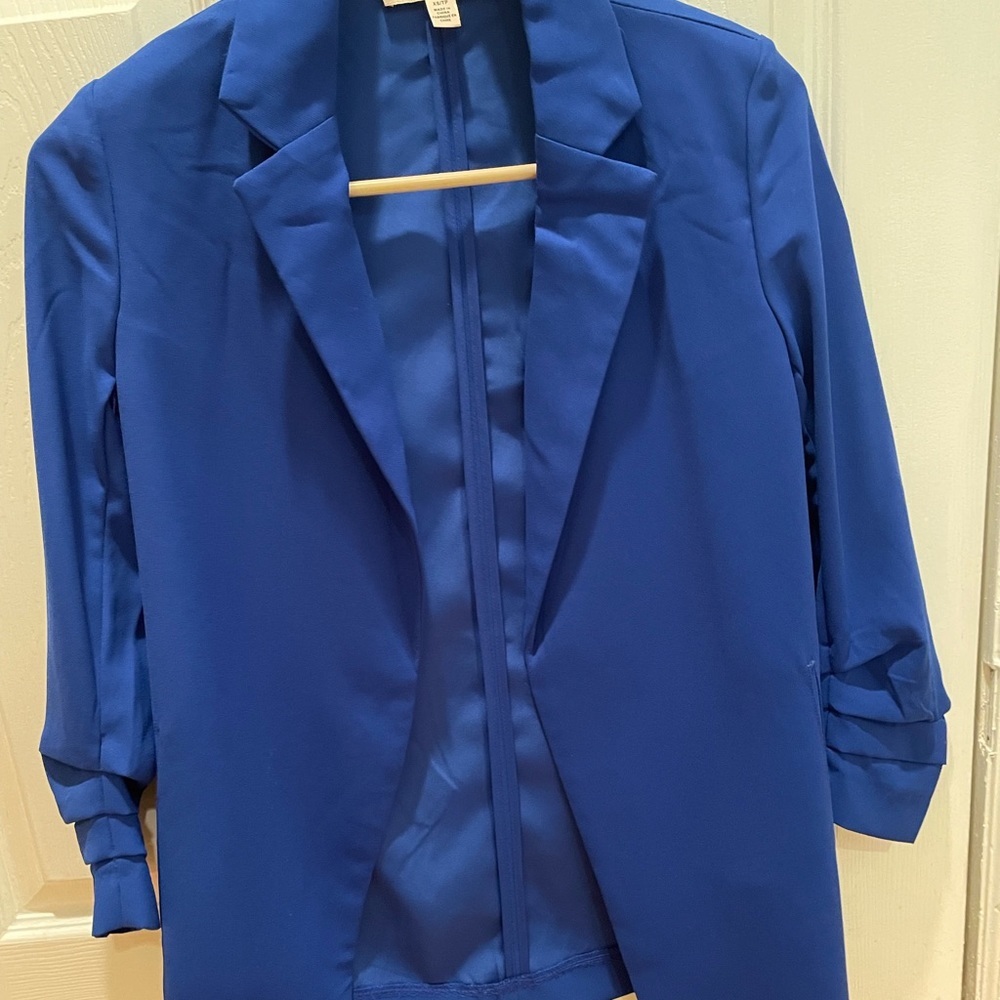 Blue Philosophy Ruffle Blazer